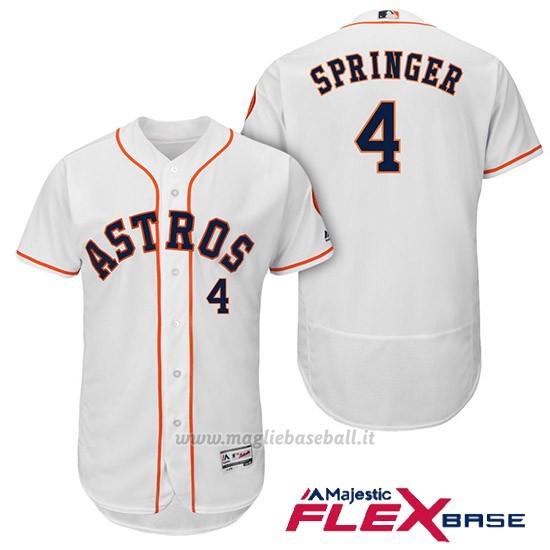 Maglia Baseball Uomo Houston Astros George Springer Bianco 1ªAutentico Flex Base